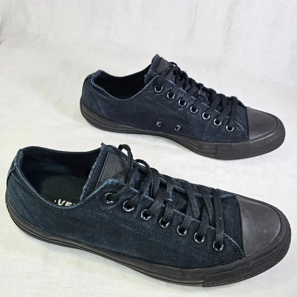 Converse Chuck Taylor All Star Low Top Canvas Sneakers Black Monochrome M5039 - Picture 2 of 10